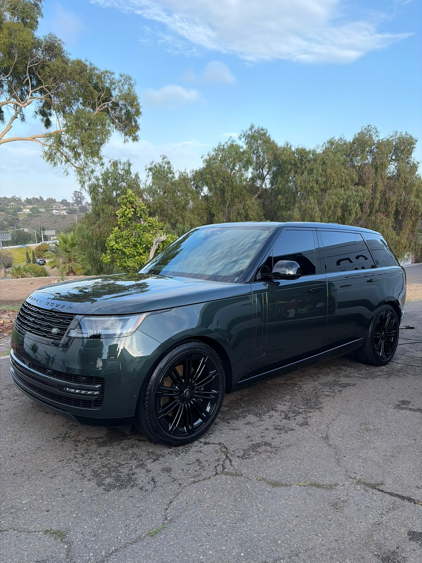 Green Range Rover finished