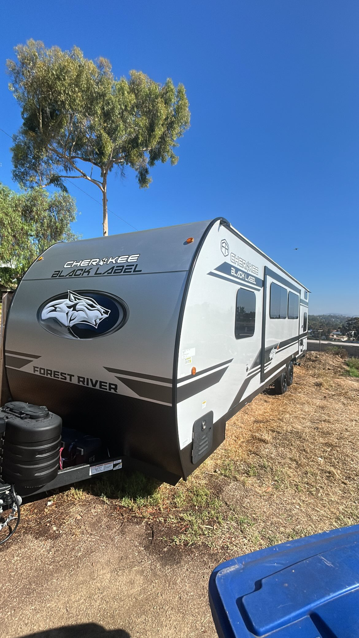 Travel trailer after wash