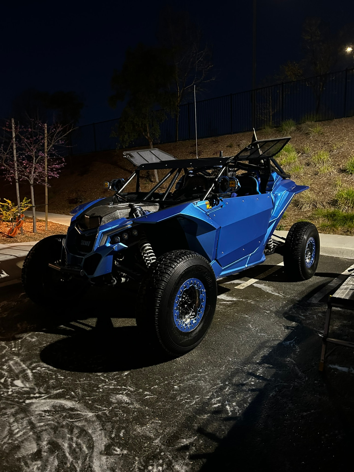 Blue Can-Am X3 after detail