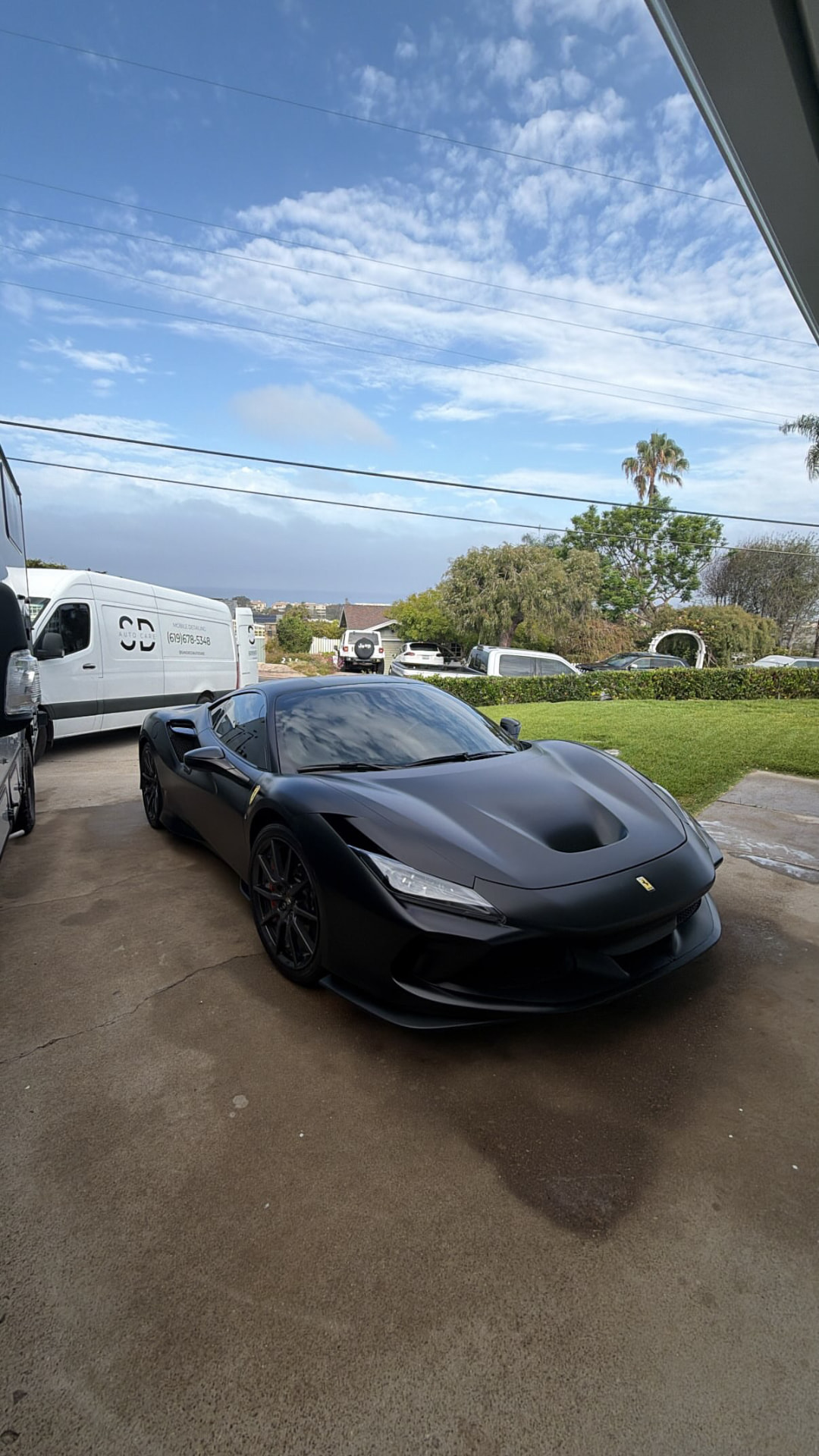 Satin black Ferrari F8